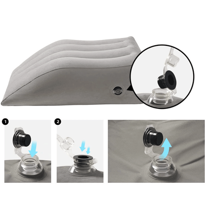 Apoio Inflável para Pés e Pernas  – Almofada Aveludada Multiuso para Conforto e Circulação