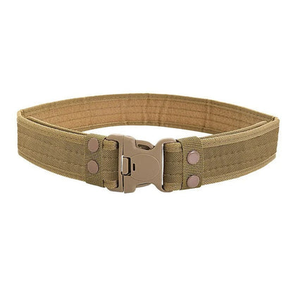 New Style Men's Quick-Release Tactical Belt - Outdoor Camouflage Nylon Wide Waist Belt for Mountaineering, Hiking, Work, Fishing