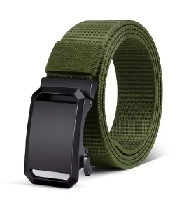 New automatic buckle belt, tactical canvas belt for work, casual wear, and outdoor activities, military training pants belt for men