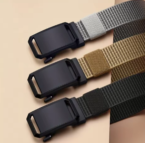 New automatic buckle belt, tactical canvas belt for work, casual wear, and outdoor activities, military training pants belt for men