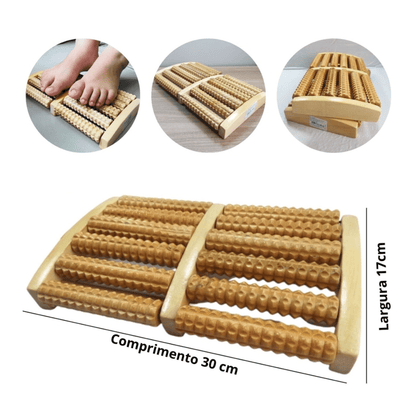 Massageador de Pés em Madeira Natural – Alívio da Tensão e Estresse, Conforto Portátil