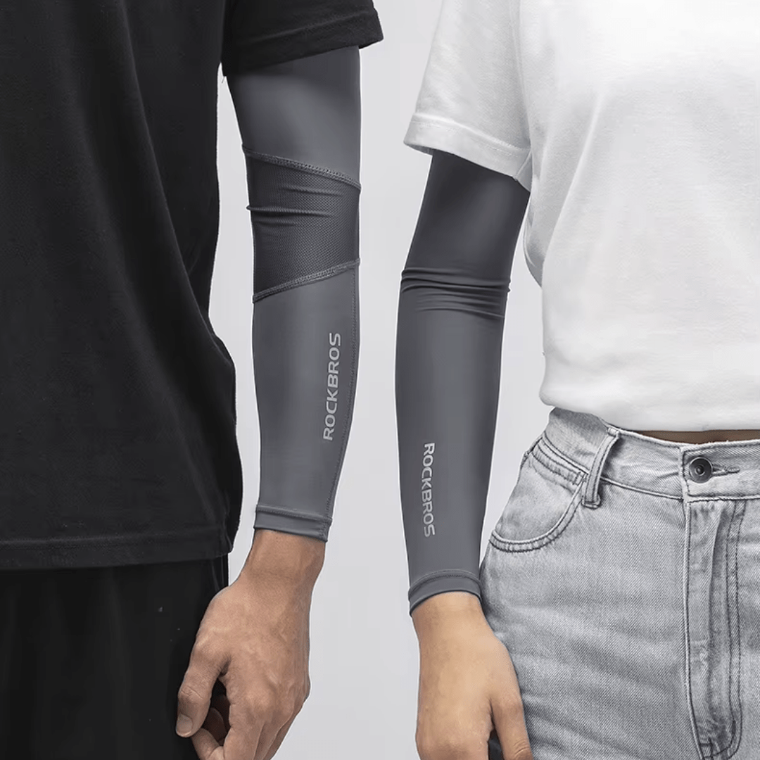 Manguito de Compressão UV 50+ (Par) – Proteção Solar Máxima, Conforto Térmico e Performance Esportiva