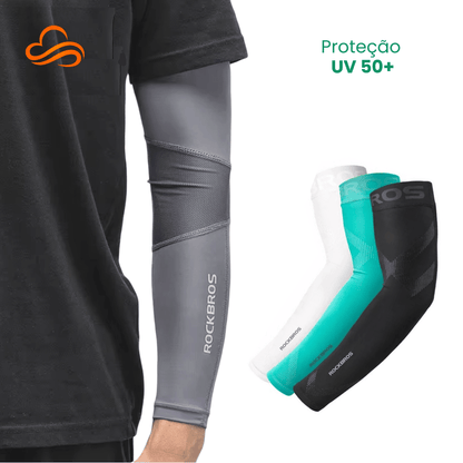 Manguito de Compressão UV 50+ (Par) – Proteção Solar Máxima, Conforto Térmico e Performance Esportiva