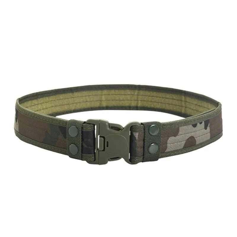 New Style Men's Quick-Release Tactical Belt - Outdoor Camouflage Nylon Wide Waist Belt for Mountaineering, Hiking, Work, Fishing