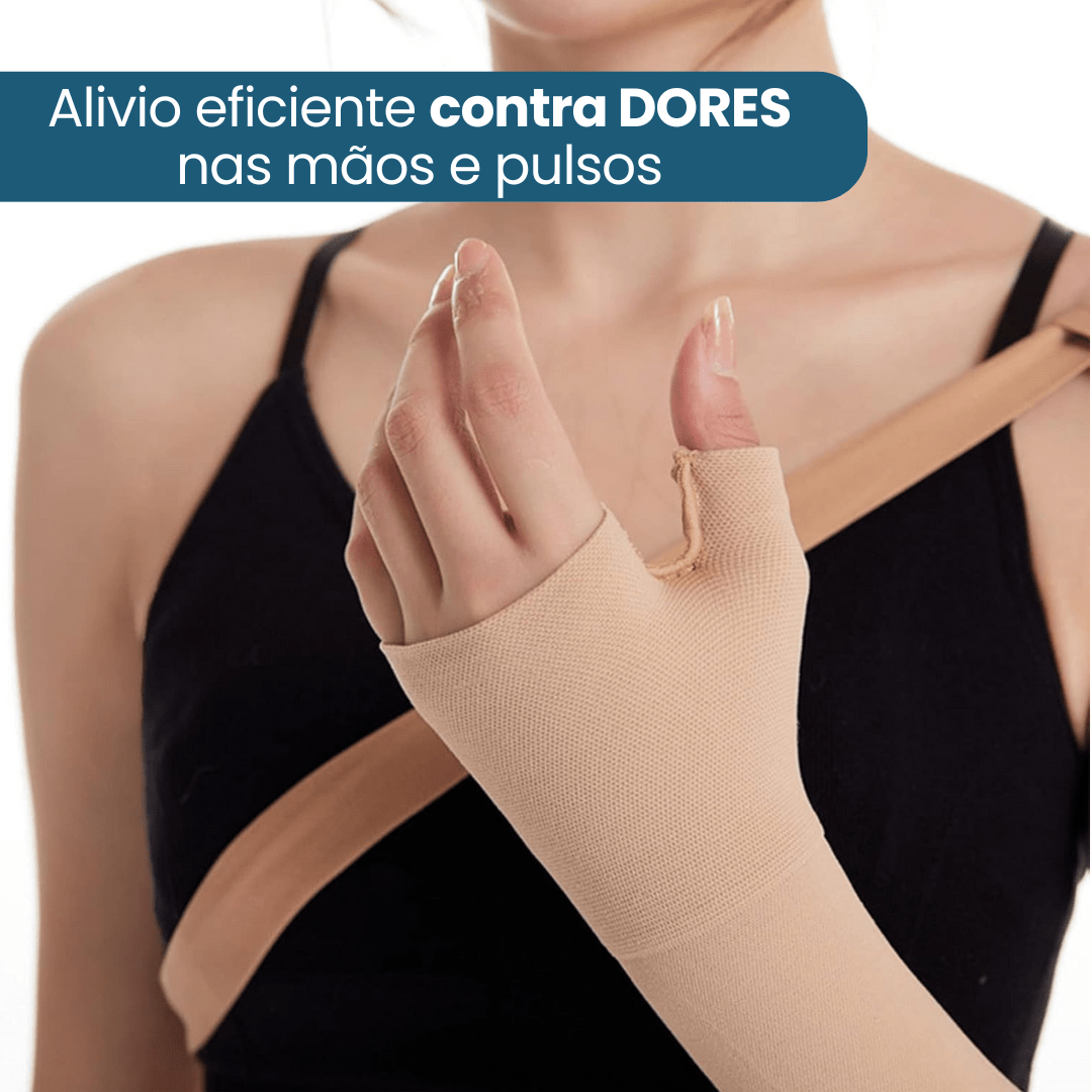 Luva de Compressão 360º Terapêutica – Alívio da Dor, Artrite, Tendinite e Inchaço nas Mãos (Par)