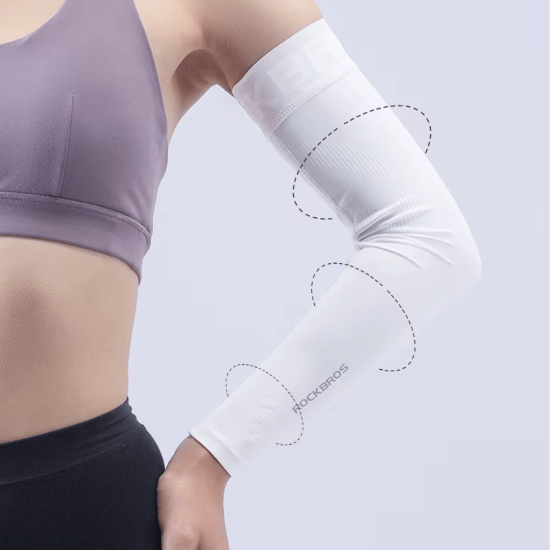 Manguito de Compressão UV 50+ (Par) – Proteção Solar Máxima, Conforto Térmico e Performance Esportiva
