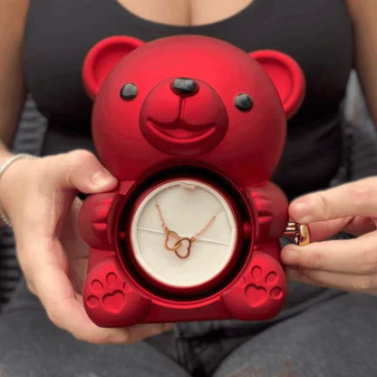 Eternal Rose Bear with Engraved Necklace