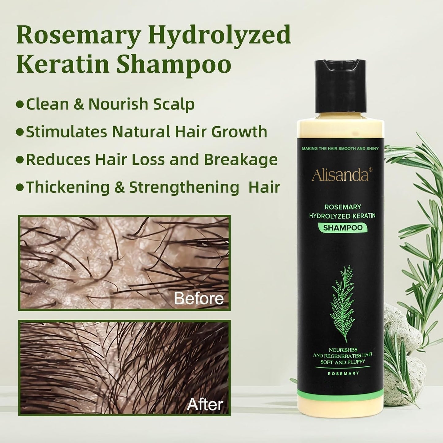 🔥LAST DAY 50% OFF - Alisanda® Organic Rosemary Hair Growth Shampoo