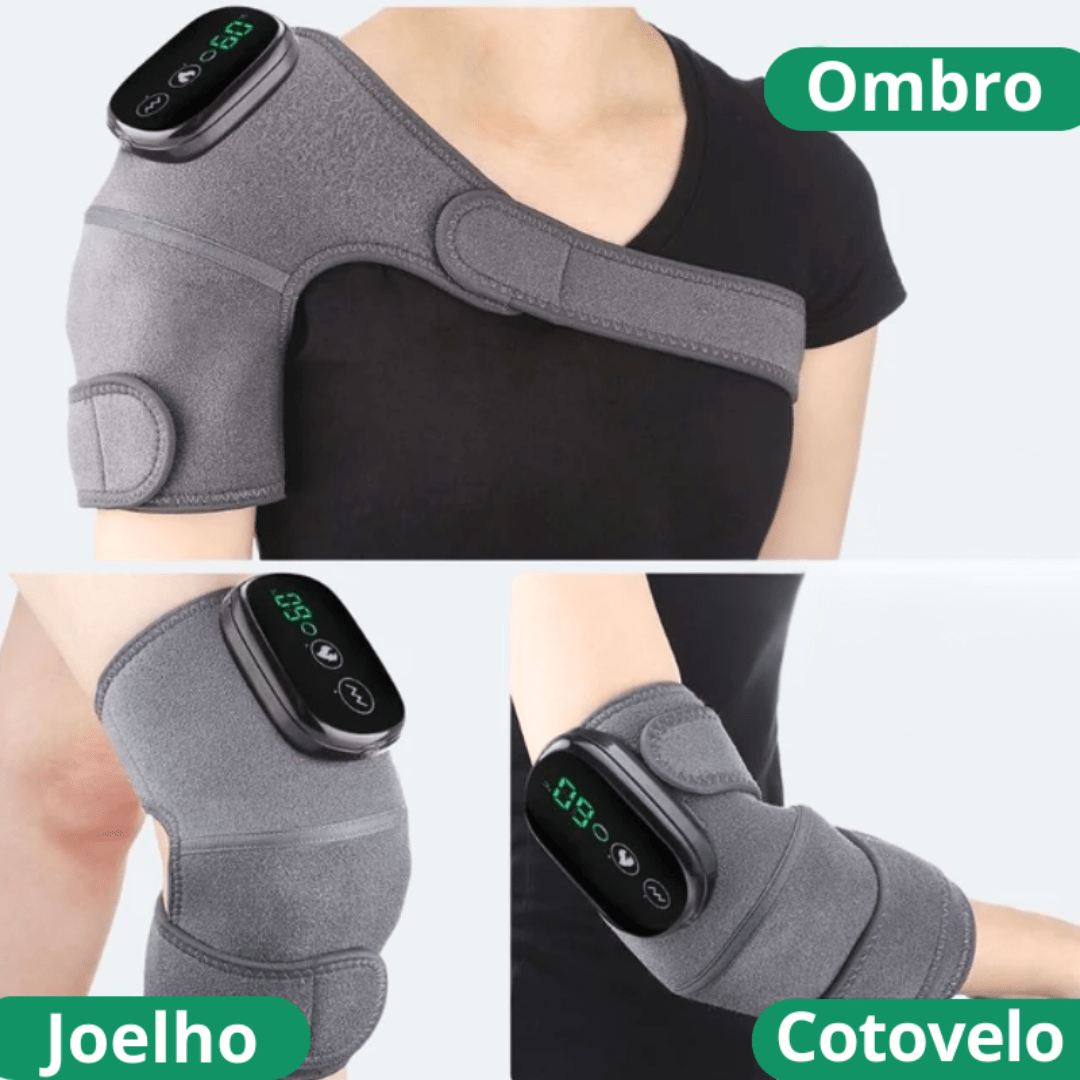 Terapia 3 em 1: Massageador e Aquecedor para Joelho, Ombro e Cotovelo – Alívio Rápido da Dor e Rigidez