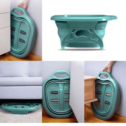 Bacia Dobrável para Spa de Pés com Rolos Massageadores – Conforto para Pés Cansados